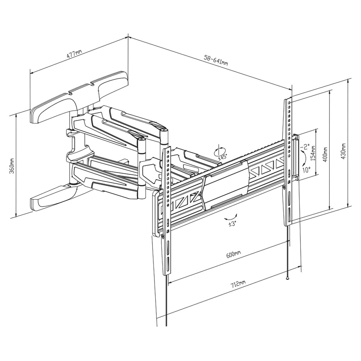 Stalak za TV TM Electron 32"-65" 50 kg